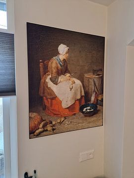 Klantfoto: Het keuken meisje, de dienstbode, Jean Siméon Chardin