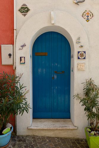 Blaue italienische Tür