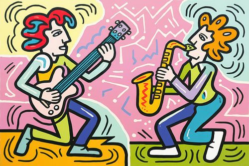 Duo de jazz dansant avec saxophone