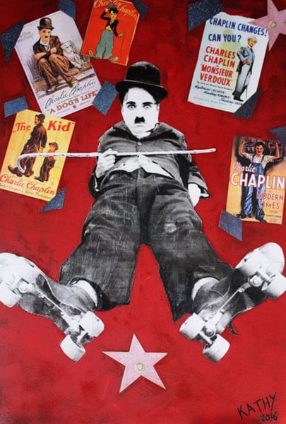 Charlie Chaplin "Rollers" von Kathleen Artist Fine Art