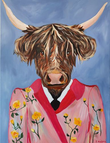 Schottischer Highlander in einer Jacke - von Simone Kuijpers