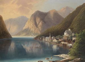 Gustav Barbarini, Ansicht von Hallstatt, 1874