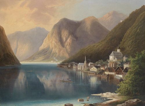 Gustav Barbarini, Vue de Hallstatt, 1874