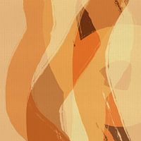Warm terracotta en geel abstract schilderij