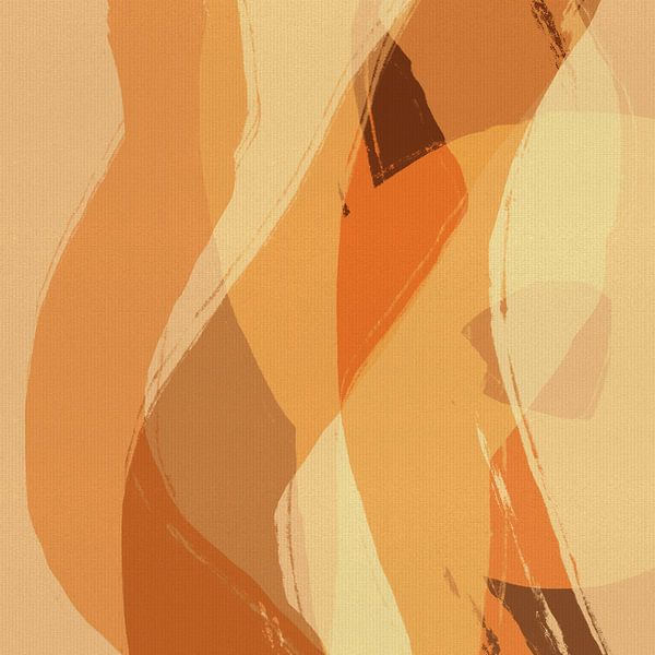 Warm terracotta and yellow abstract painting by Abstract Minimalist Art
