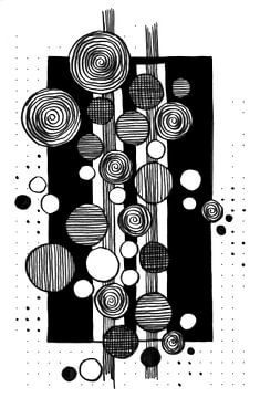 Dots vertical Black and white by Patricia's Creations