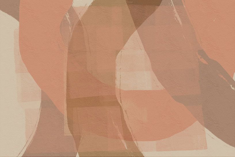 Wabi-sabi abstract lines in light terra, taupe and beige. by Dina Dankers
