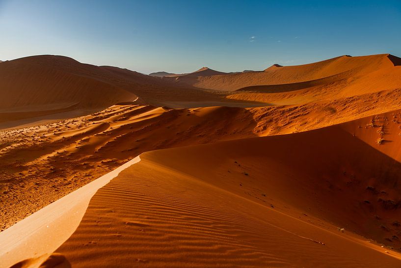 Red sand dunes in Namibia by Simone Janssen