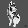 Siberische husky hond - Pentekening van Aurealis Creatief