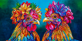 Flower Power Kippen van Happy Paintings / Renata Rolefes Art