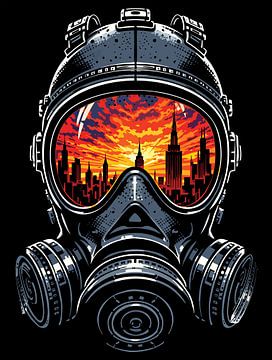 Apocalyptic Visor City Glow Pop Art by Ramy Salah Hefny