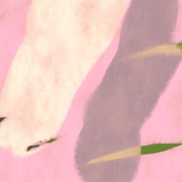 Modern abstract minimalist painting in pink and white by Dina Dankers