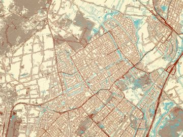Kaart van Heemskerk in de stijl Blauw & Crème van Map Art Studio