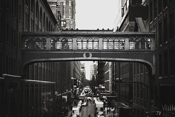 Straat in New York, zwart wit. van Erik Juffermans