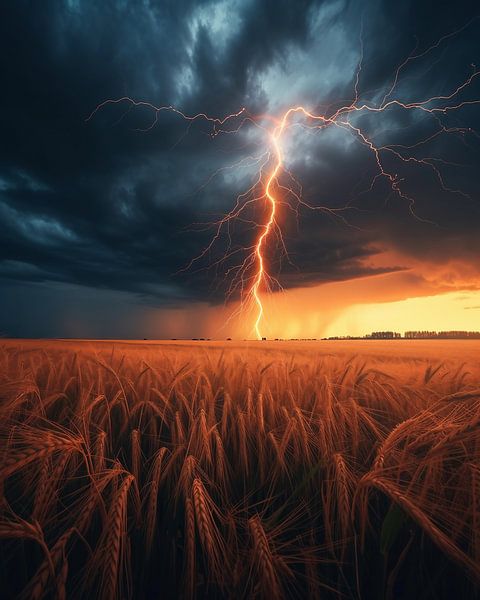 Getreidefelder im Blitzlicht von fernlichtsicht