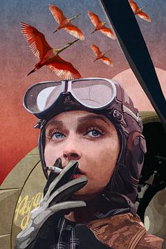 Vintage pilot by Emel Tunaboylu by The Artcircle