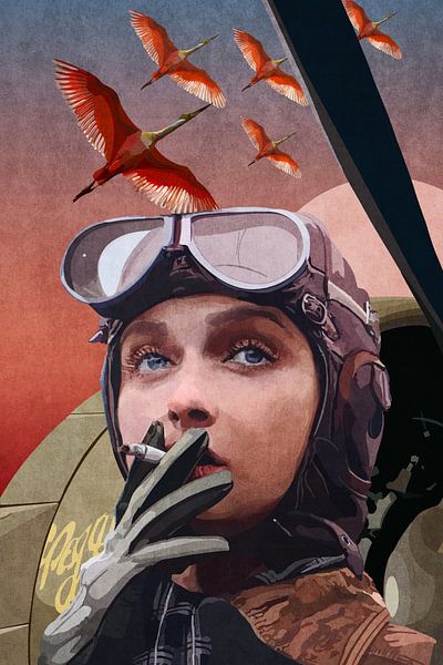 Vintage Pilotin von Emel Tunaboylu by The Artcircle