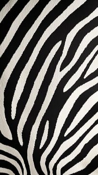 Close up van de huid van een zebra van Koffie Zwart