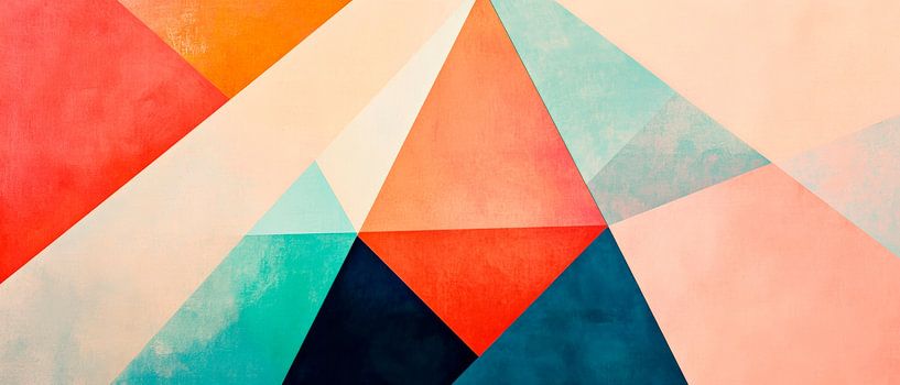 Geometric play of colours in pastel by Poster Art Shop