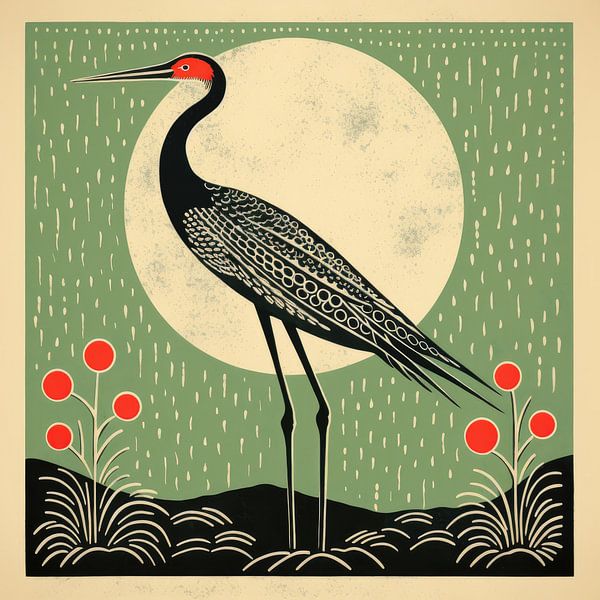 Whimsy Folk Mondscheinkranich von Aloke Design