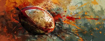 Rugby | Energieke Rugby Schilderij van OMG Art