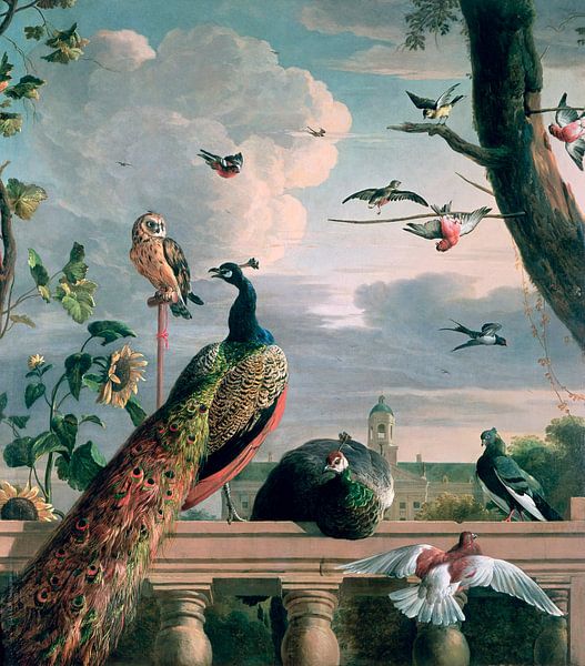 Palast von Amsterdam mit exotischen Vögeln, Melchior d'Hondecoeter von Bridgeman Masters