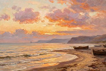 Golden silence by the sea by Levi Schreuder