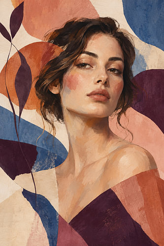 Abstract portrait in warm colours