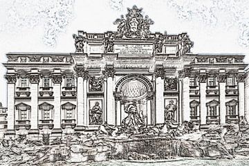 Fontaine de Trevi à Rome, Italie sur Gunter Kirsch