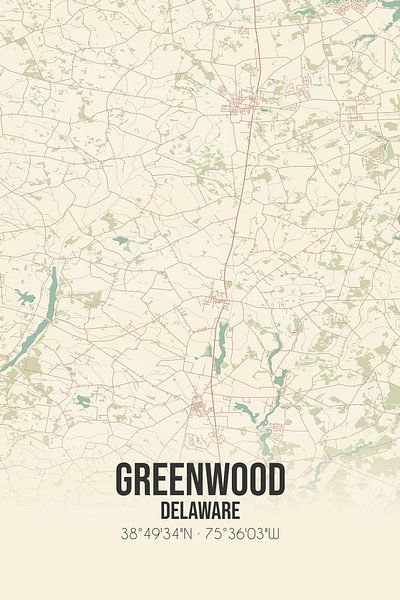 Vintage map of Greenwood (Delaware), USA. by Prints of Place