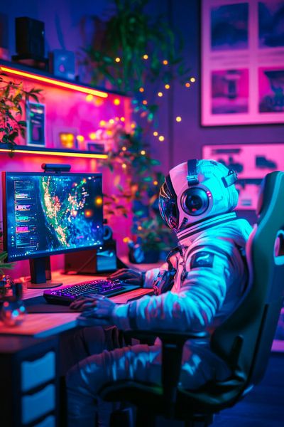 Space gaming in colourful lights by Poster Art Shop