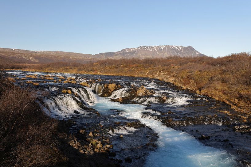Beautiful Turquoise Bruarfoss Waterfall, Iceland by Frank Fichtmüller