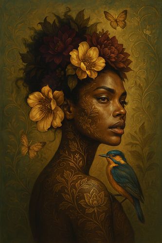 Sensuele vrouw met Bloemen