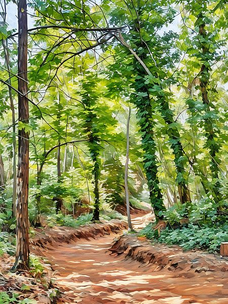 Serene weg door rotsachtig terrein in Okerland van Sergio Pazzano