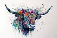 Scottish Highlander Watercolour by Preet Lambon thumbnail
