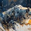 Peinture Léopard des neiges sur Caprices d'Art