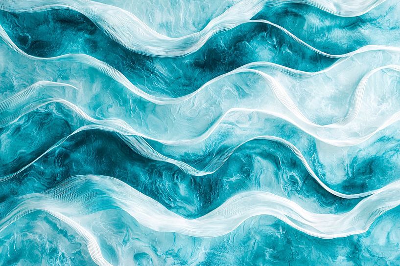 Abstract wavy lines in blue by Art & Soul Creations