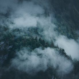 Mistige Zwitserse bergen van Glenn Slabbinck