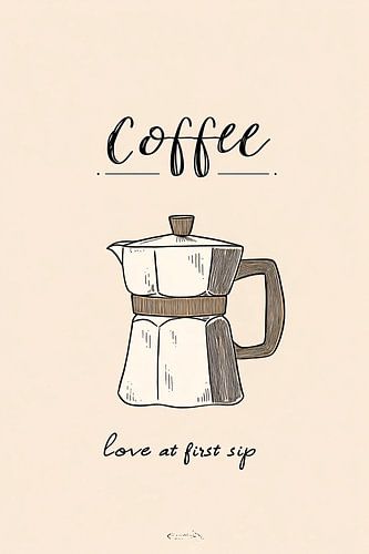 Minimalistische koffiepot illustratie