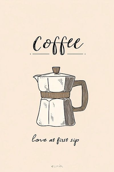 Minimalistische Illustration einer Kaffeekanne von Imperial Art House