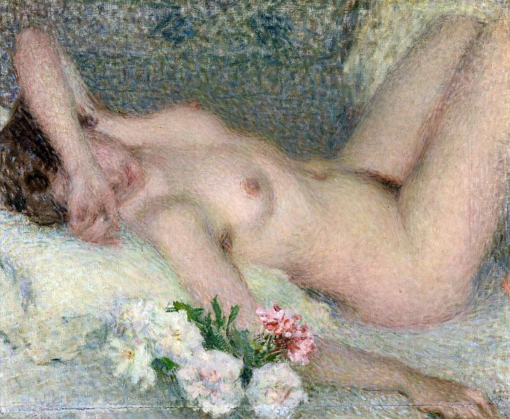 Nackt mit Blumen, Ernest Laurent - 1910 von Atelier Liesjes