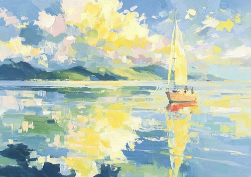 Zeilboot in het zachte zomerlicht