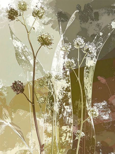 Moderne botanische Illustration - Gräser -2 von Studio Pieternel