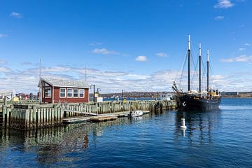 Zeilschip in de haven van Halifax van Roland Brack