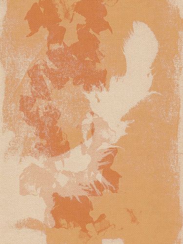 Abstracte kunst in pastelkleuren. Geel en wit.