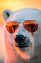 Polar bear with sunglasses in the sunset by Poster Art Shop thumbnail