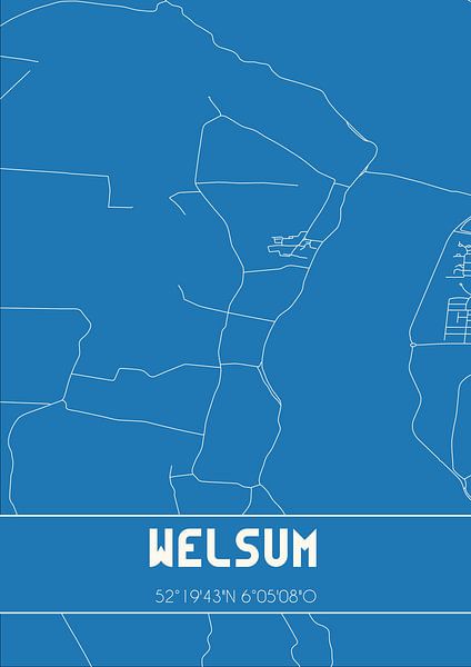 Blueprint | Carte | Welsum (Overijssel) par Affiches de lieux