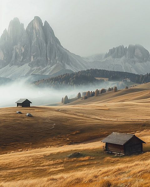 Goldene Dolomitenberge von fernlichtsicht