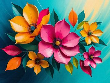 Levendige bloemsymfonie van Artistic