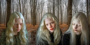 Sœurs triplées albinos